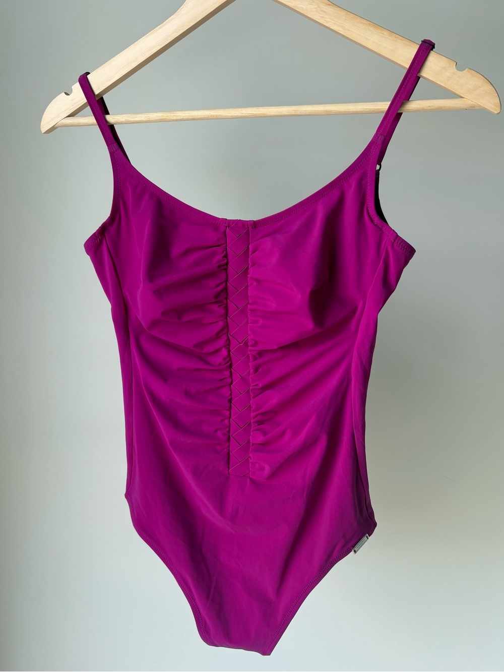 Maryan Mehlhorn Magenta Ruched One-Piece Swimsuit